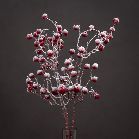 Set of 4 Bold Red Winter Berry Stems