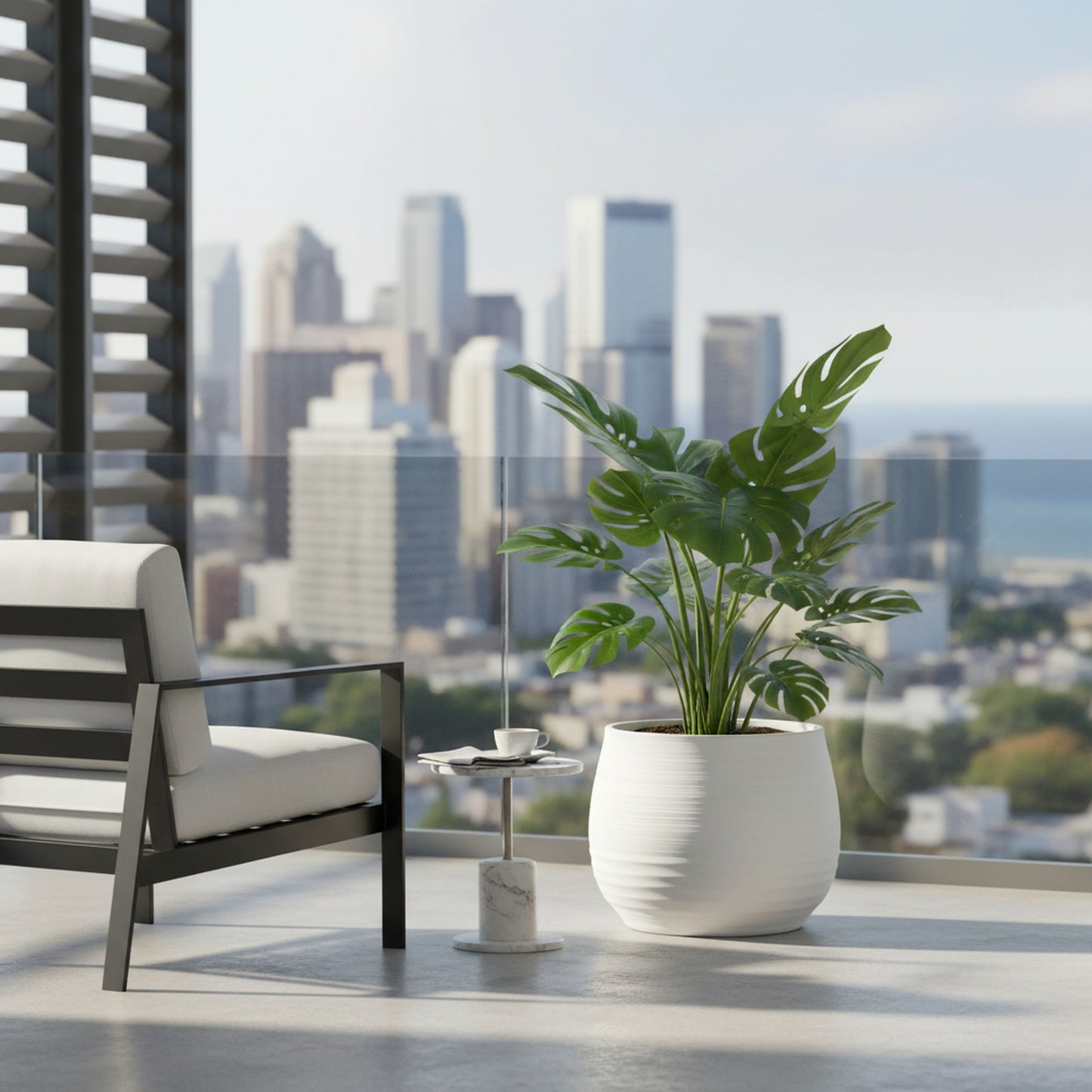 White Matt Ceramic Planter - Stylish Indoor Plant Pot