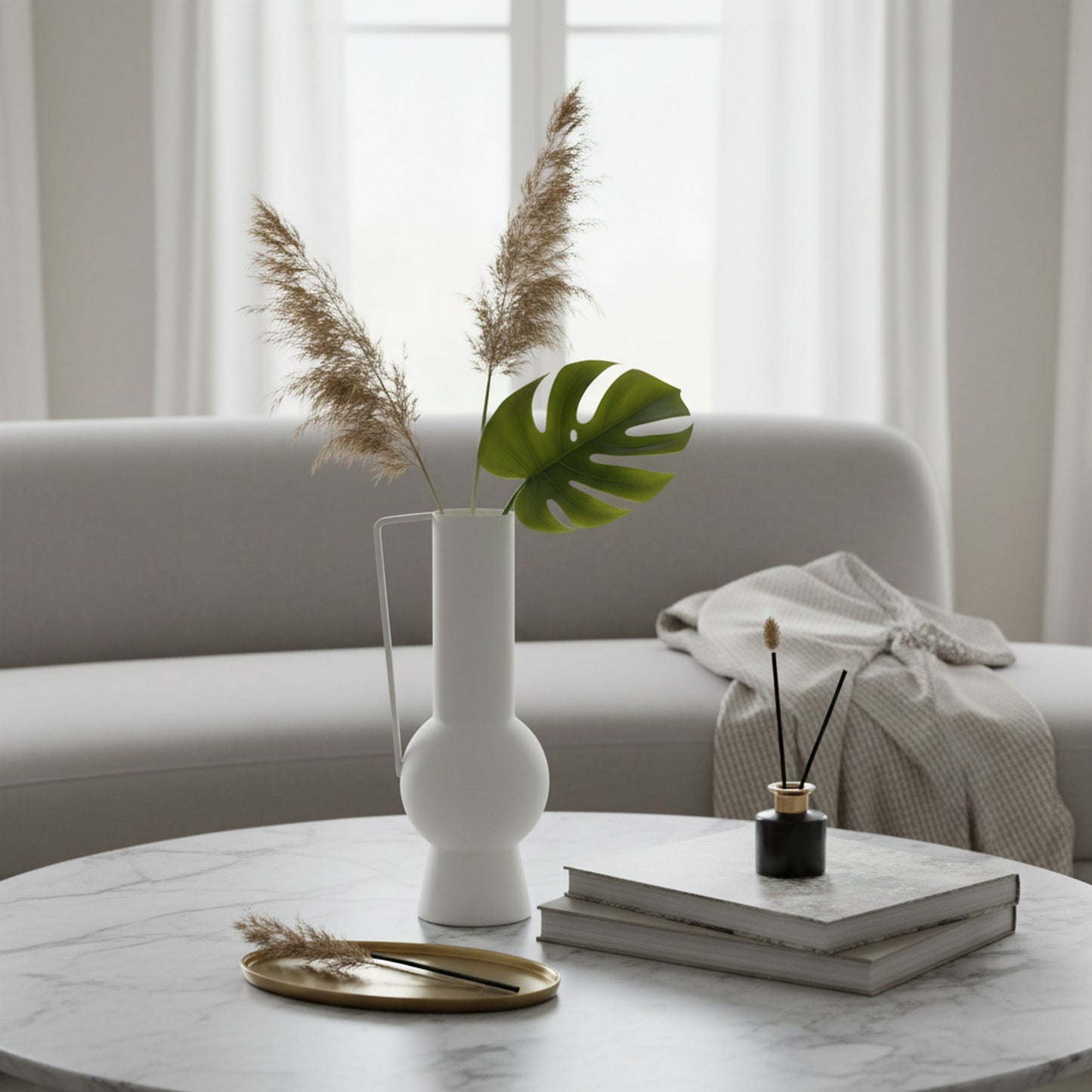 Chic Modern White Vase - Minimalist Style for Elegant Interiors