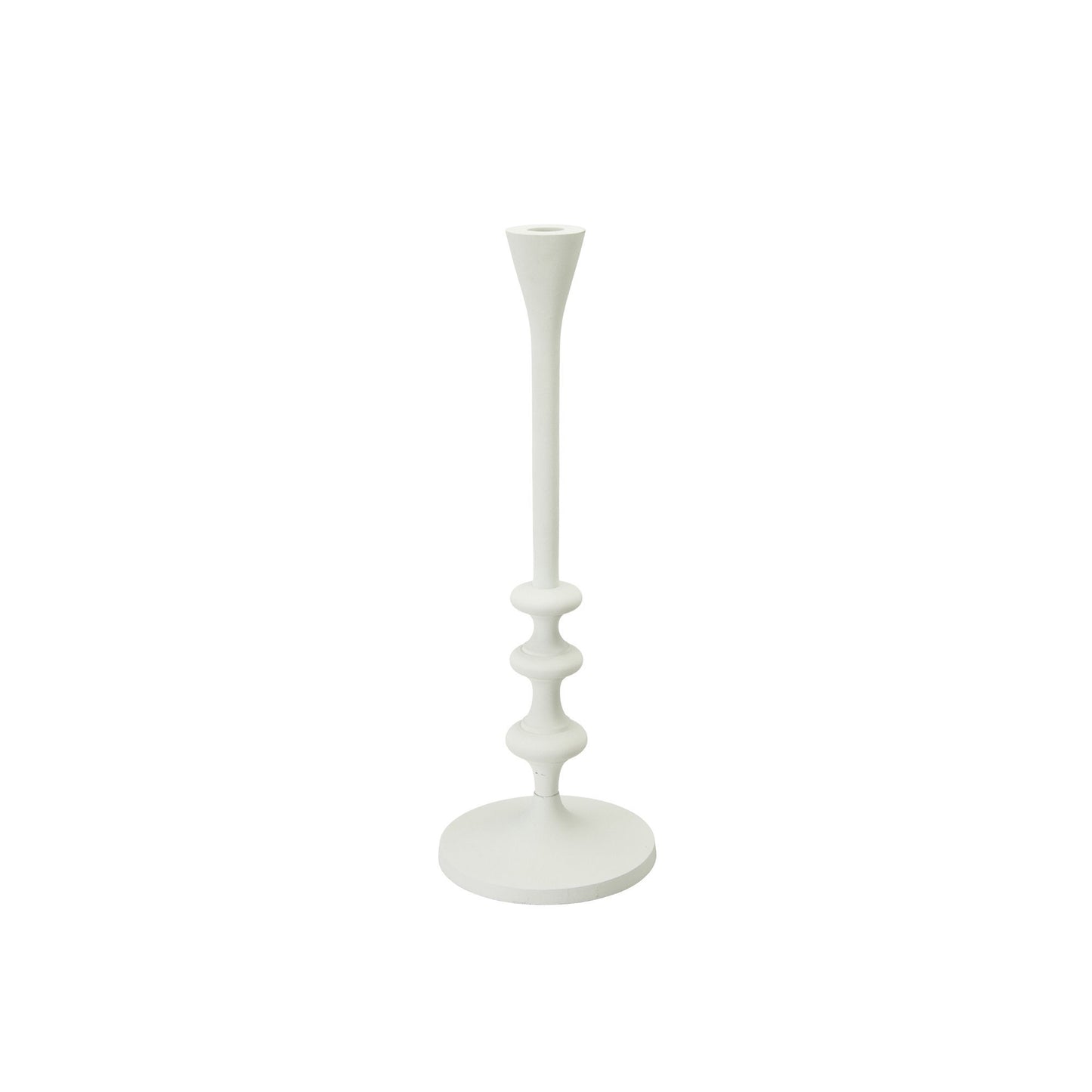 Elegant Medium White Iron Candlestick