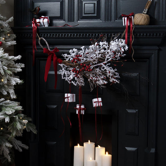 Icy Snow-covered Branch Decor