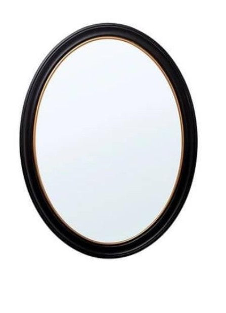 Luxury Black & Gold Oval Mirror for Stylish Interiors