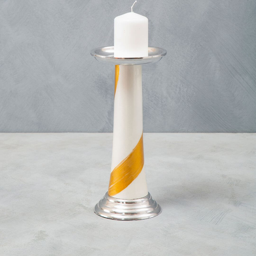 Stylish White & Gold Candle Holder | Perfect for Any Occasion