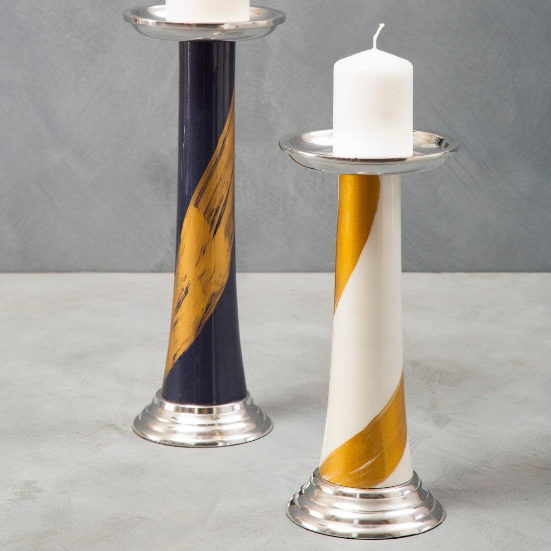 Stylish White & Gold Candle Holder | Perfect for Any Occasion