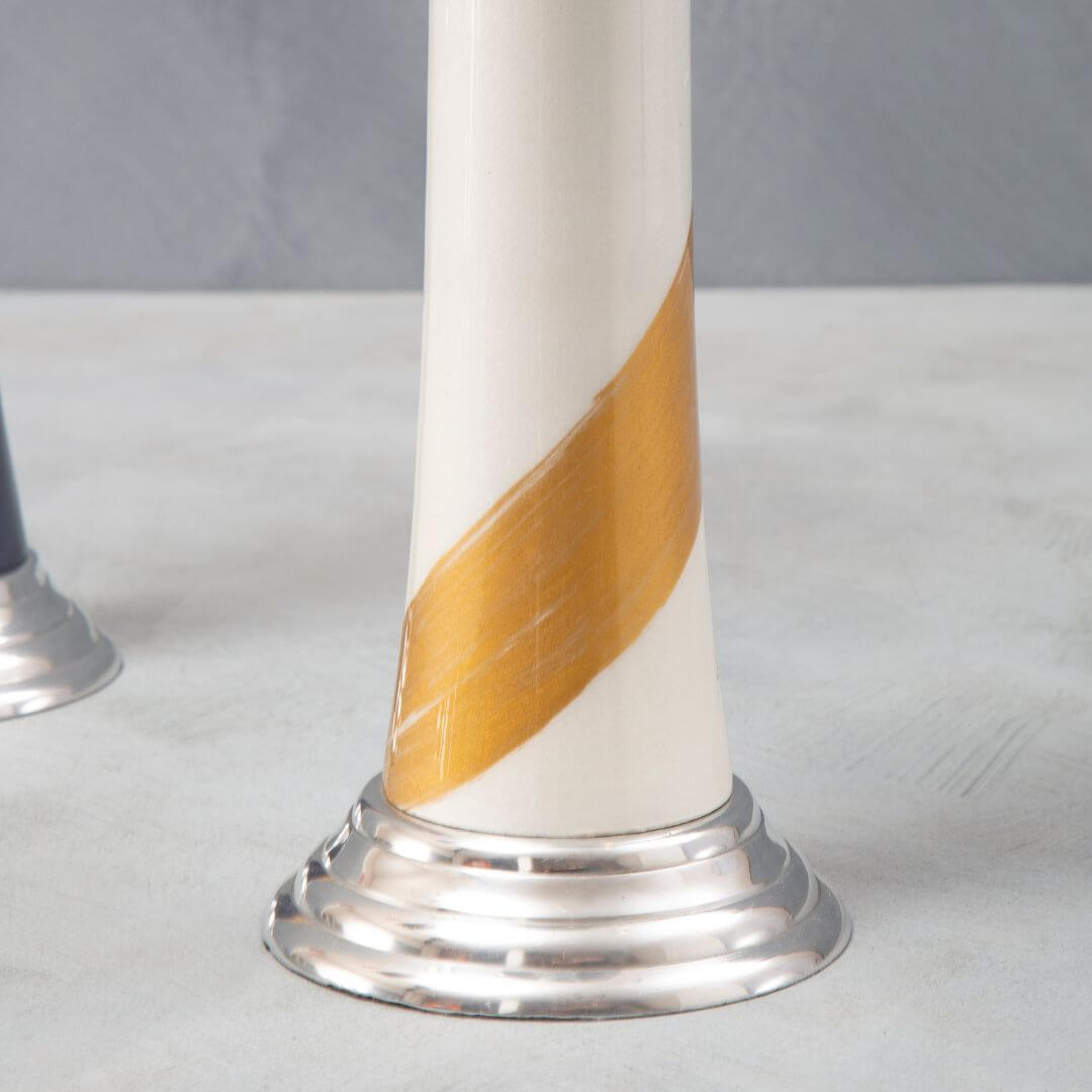 Stylish White & Gold Candle Holder | Perfect for Any Occasion