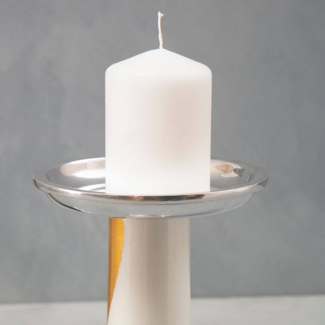 Stylish White & Gold Candle Holder | Perfect for Any Occasion