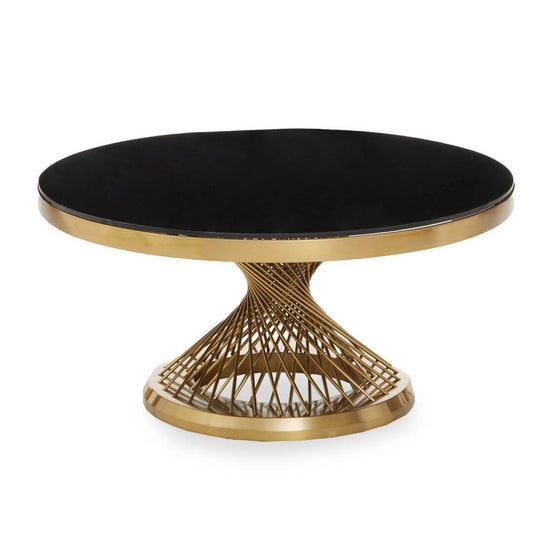 Luxury Hourglass Coffee Table with Elegant Gold Base