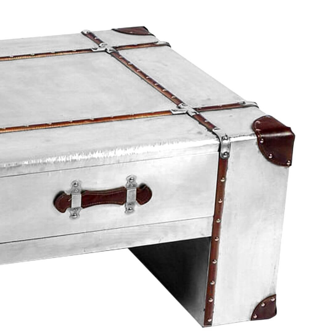 Vintage Aviation-Inspired Two Drawer Coffee Table - Unique Statement Furniture Piece