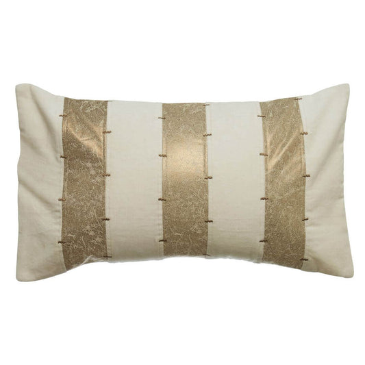 Chelsea Townhouse Cushion in Soft Ivory Velvet & Gold