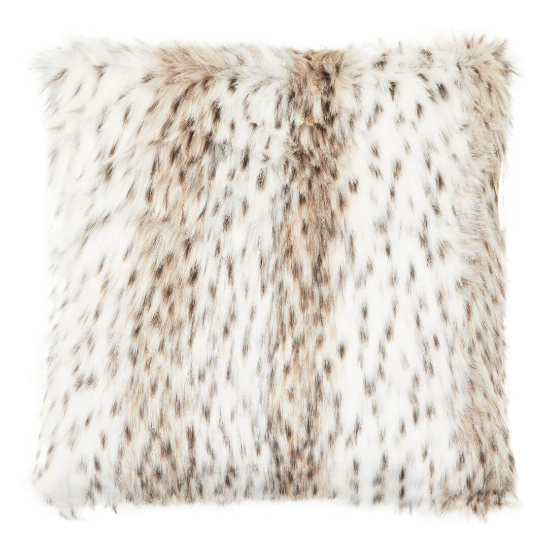 Cozy Luxe Animal Print Square Faux Fur Cushion