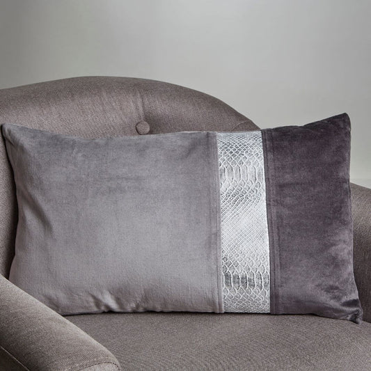 Chelsea Townhouse Elegant Grey Rectangular Cushion