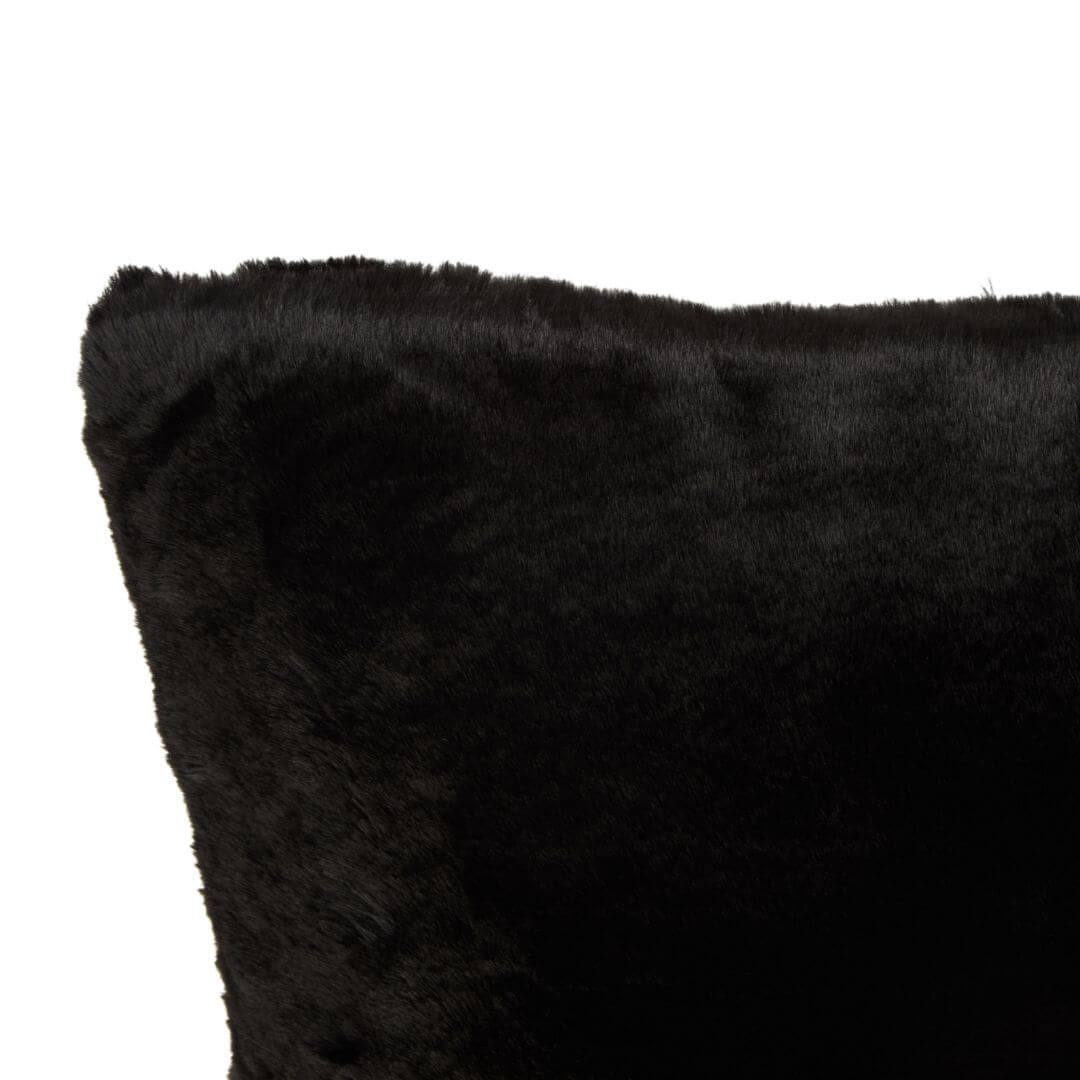 Elegant Black Faux Fur Cushion