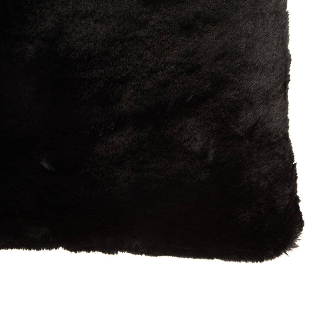 Elegant Black Faux Fur Cushion