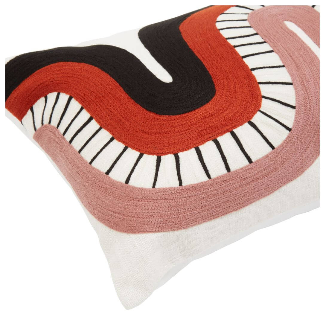 Abstract Curve Modern Design Rectangular Cushion