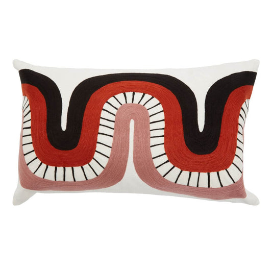 Abstract Curve Modern Design Rectangular Cushion