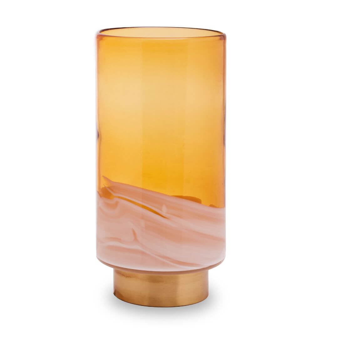 Luxurious Amber Gold Accented Vase - Perfect Home Decor