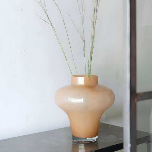 Contemporary Sphere Glass Vase in Brown