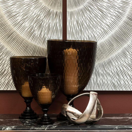 Chic Large Honeycomb Candle Holder - Stylish Glass Accent Piece