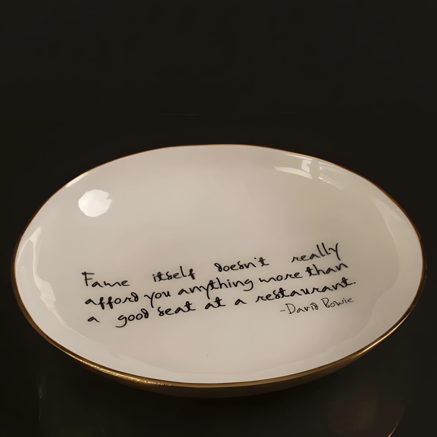 Nima Oberoi Lunares David Bowie Quote Bowl - Unique Decorative Piece for Music Lovers