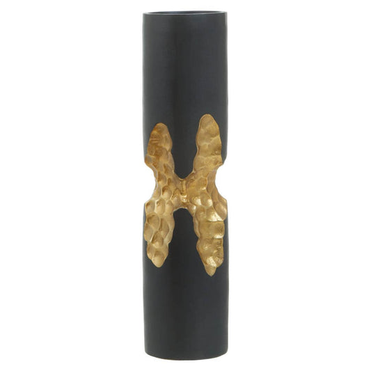 Sophisticated Large Gold Candle Holder with Unique Honeycomb Accent