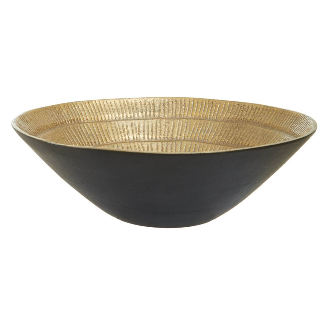 Bold Two-Toned Black & Gold Bowl - Statement Piece for Home Decor