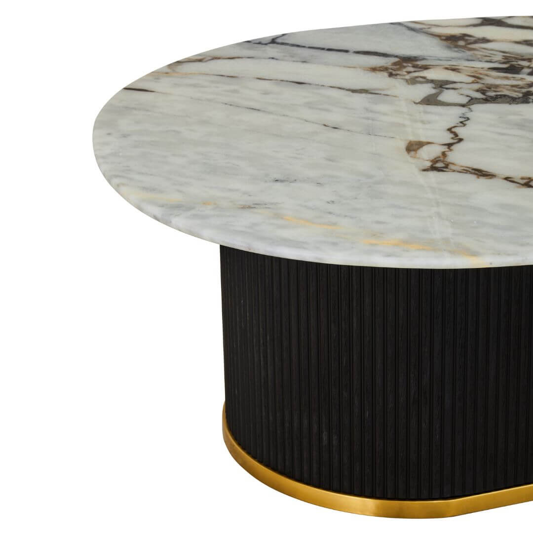 Elegant White Marble Top Coffee Table