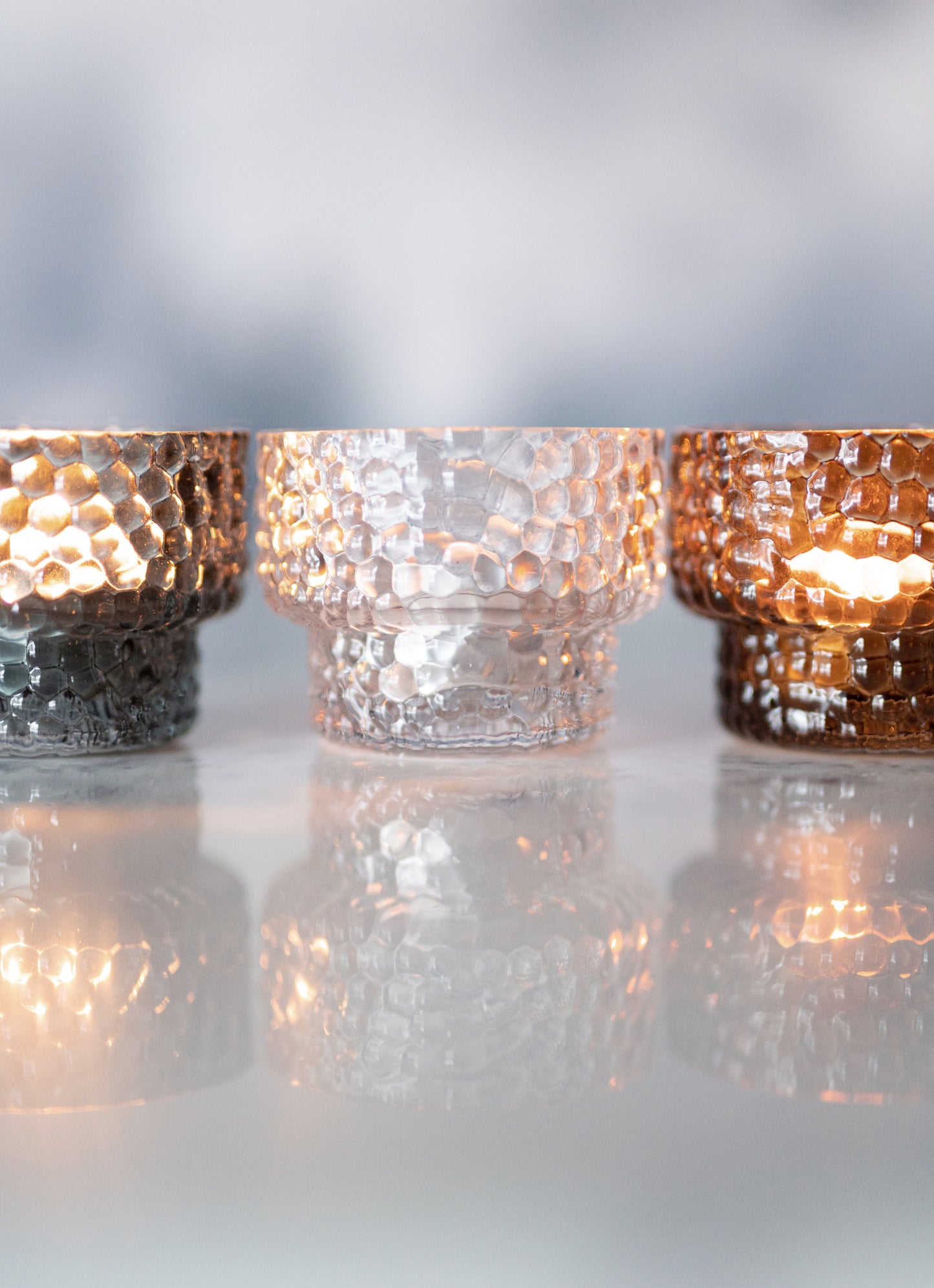 Chic Multicolor Glass Votives Set of 3