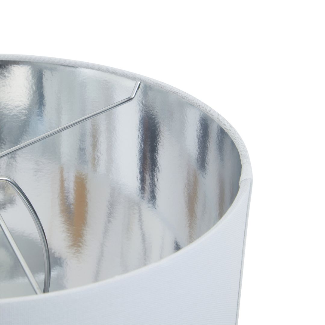 White Marble and Chrome Table Lamp - Elemental Modern Style