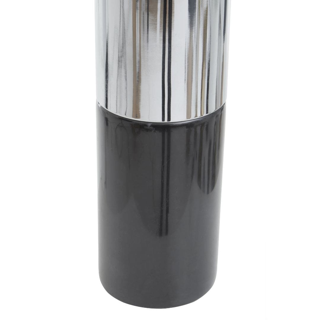 Black Marble Column Lamp with Sleek Chrome Base