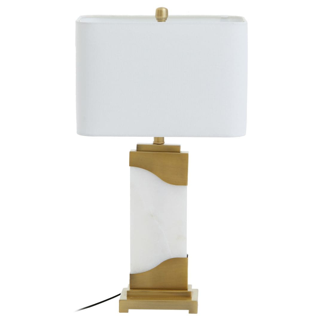 Modern Table Lamp - White Marble and Gold