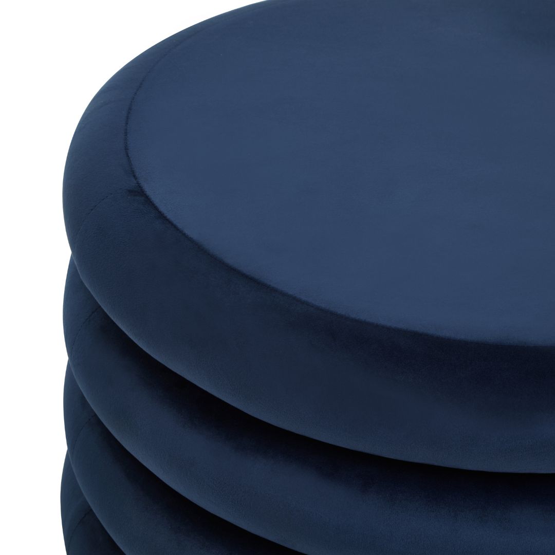 Sophisticated Midnight Blue Round Stool