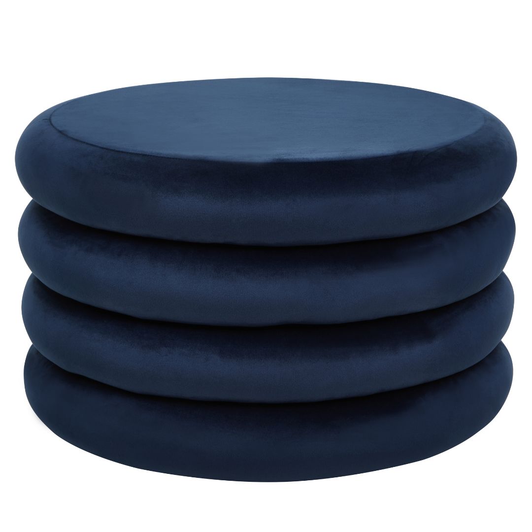 Sophisticated Midnight Blue Round Stool