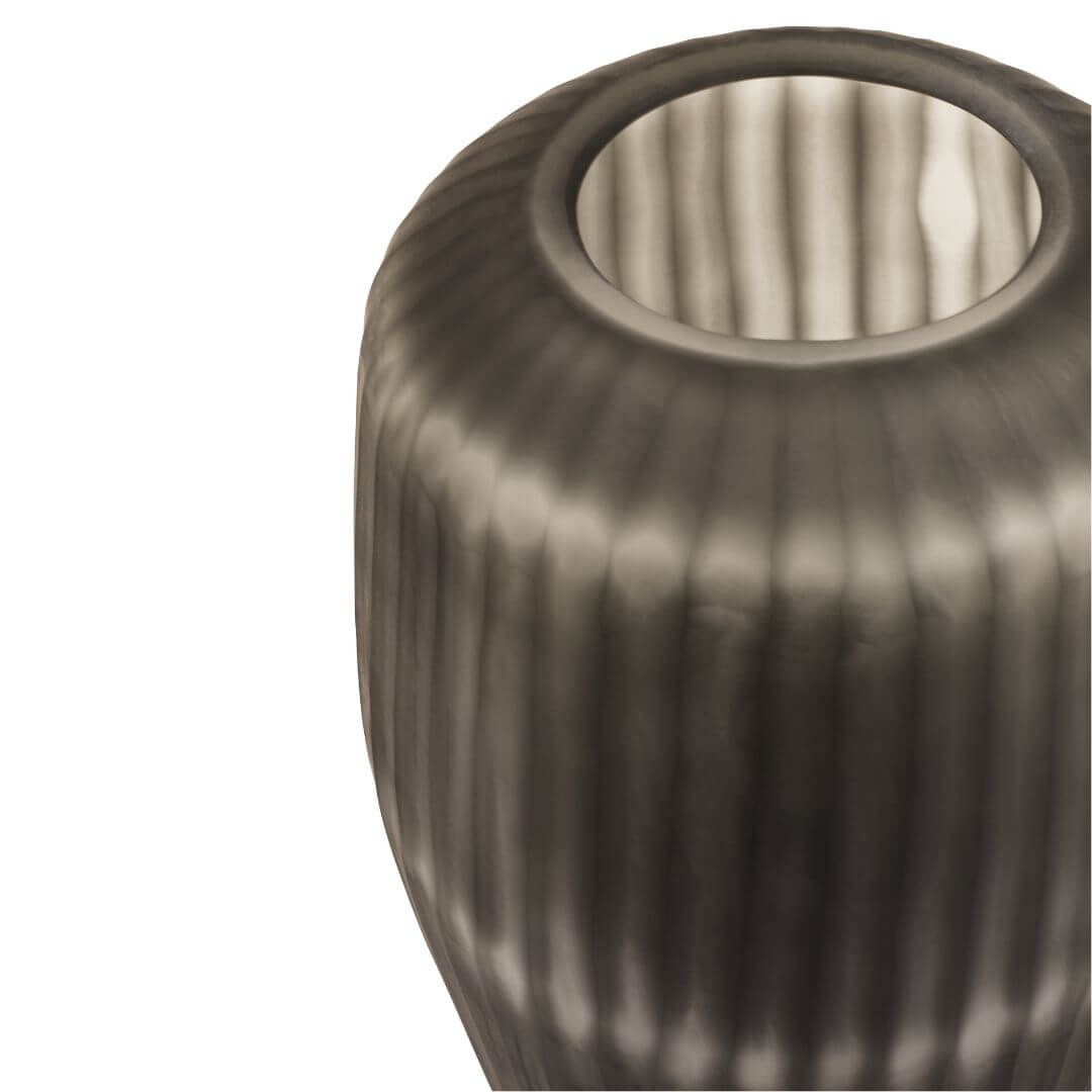 Elegant Ombre Black Ribbed Glass Vase for Modern Decor