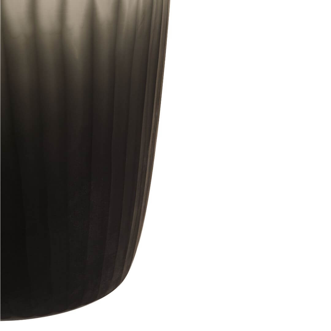 Elegant Ombre Black Ribbed Glass Vase for Modern Decor