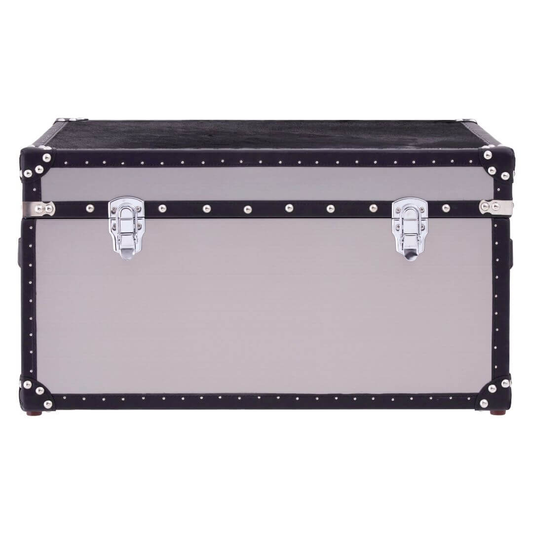 Stylish Chelsea Townhouse Trunk - Black & White Cowhide Storage Solution