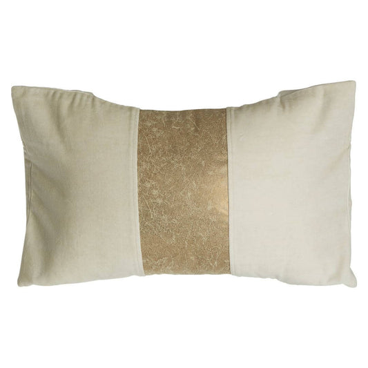 Chelsea Townhouse Chic Velvet Cushion with Elegant Gold Panel