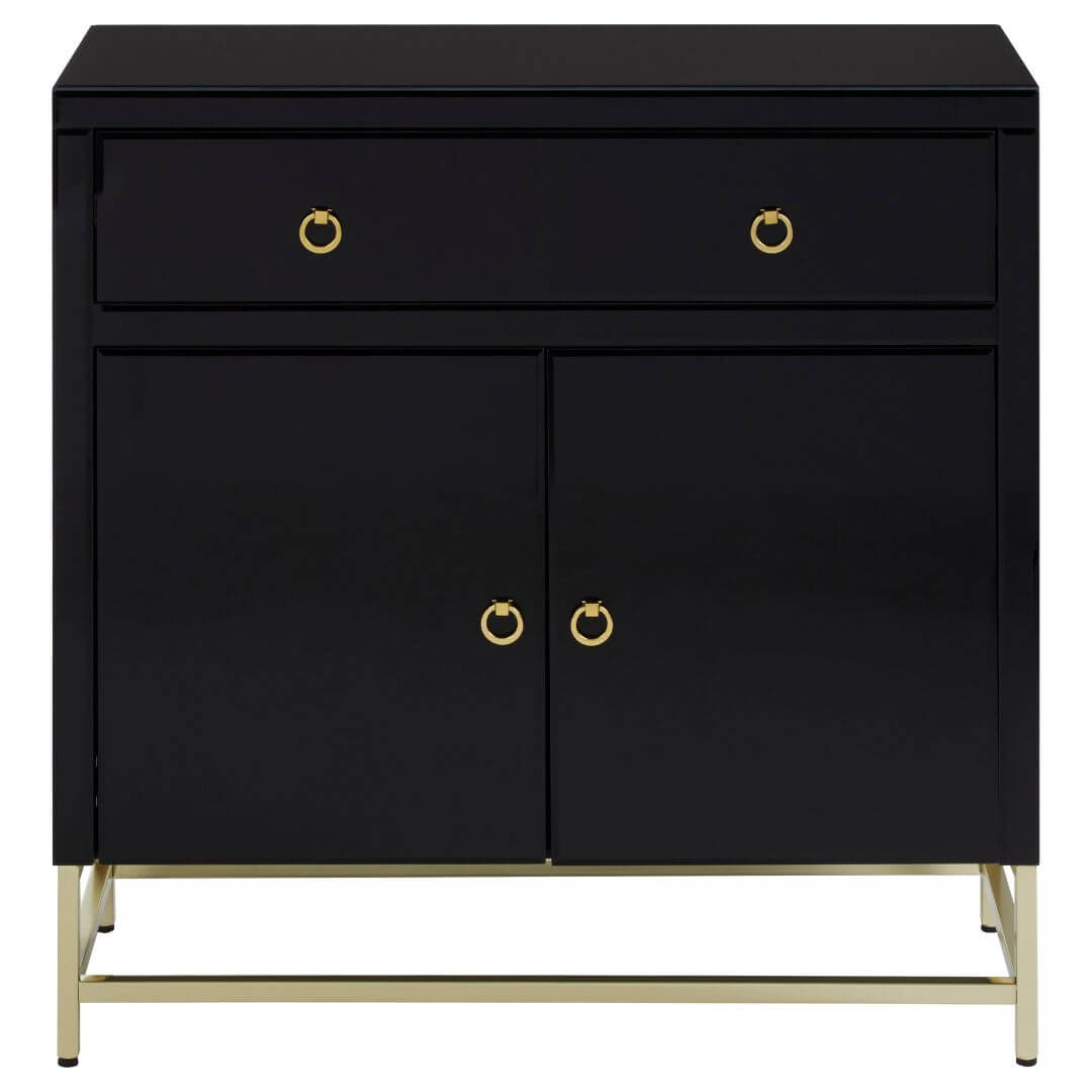 Chelsea Townhouse Black Cabinet with Elegant Gold Accents