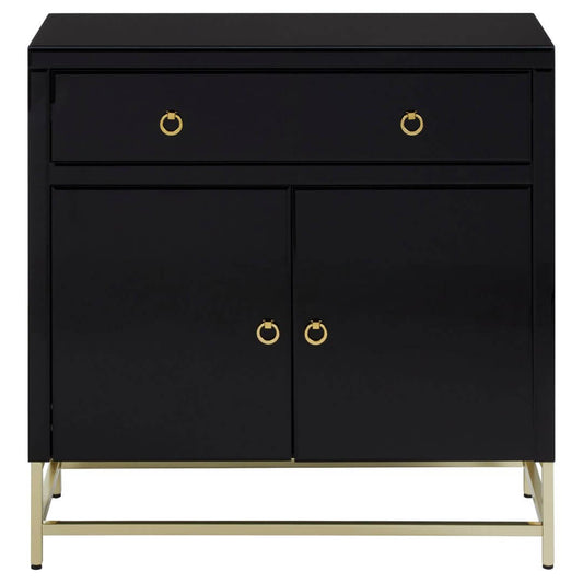 Chelsea Townhouse Black Cabinet with Elegant Gold Accents