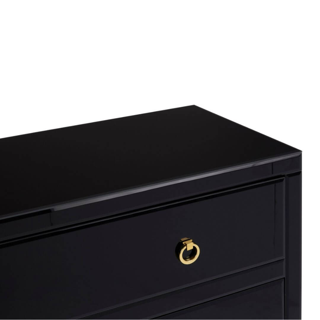 Chelsea Townhouse Black Cabinet with Elegant Gold Accents