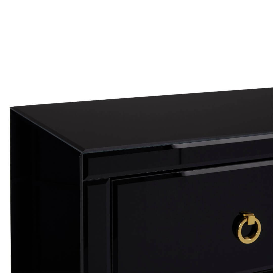 Chelsea Townhouse Black Cabinet with Elegant Gold Accents