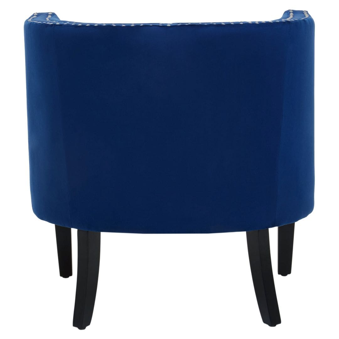 Gorgeous Blue Velvet Accent Chair with Stunning Studded Details