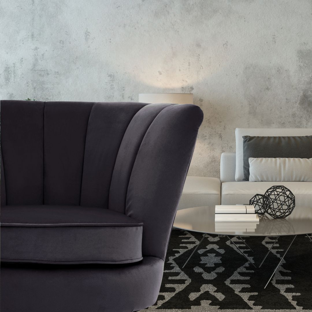 Chic Black Velvet Shell Chair - Perfect for Cozy Home Decor