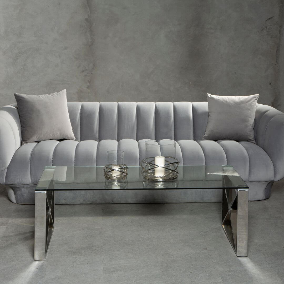 Large Silver Twist Finish Candle Holder