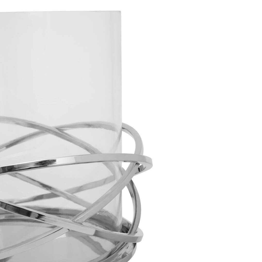 Large Silver Twist Finish Candle Holder