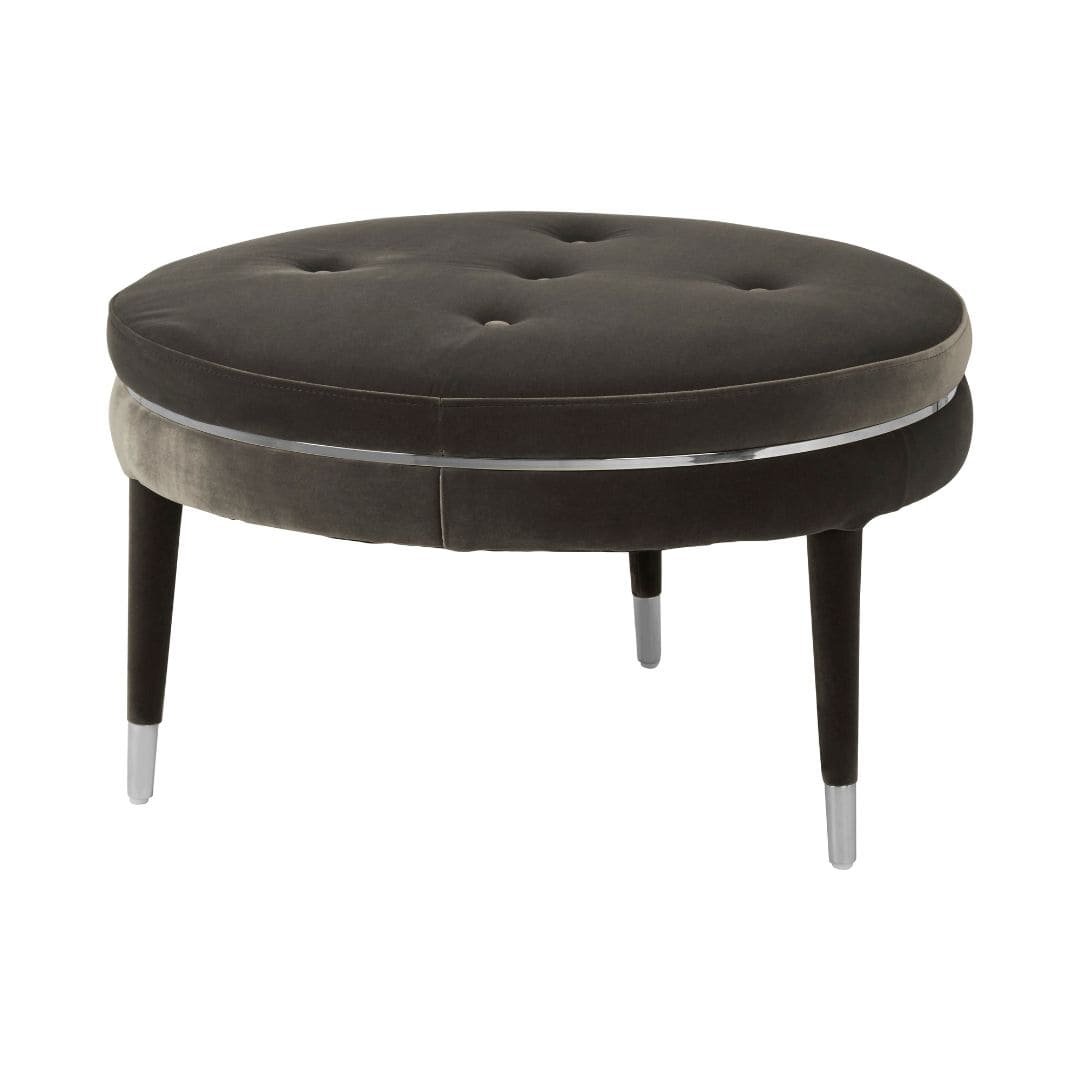 Park Lane Signature Black Velvet Footstool - Cozy and Chic Addition