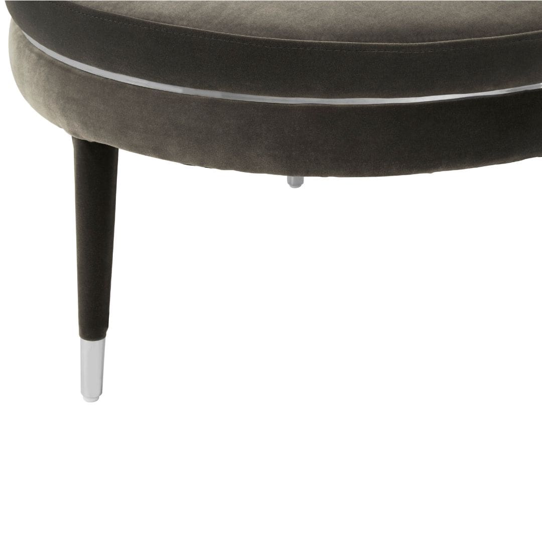 Park Lane Signature Black Velvet Footstool - Cozy and Chic Addition