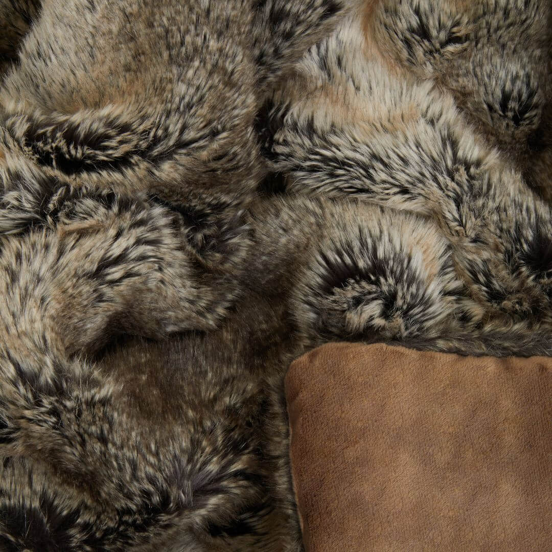 Plush Mocha Ombre Faux Fur Throw