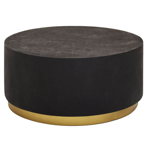 Sleek Modern Black Gold Concrete Coffee Table