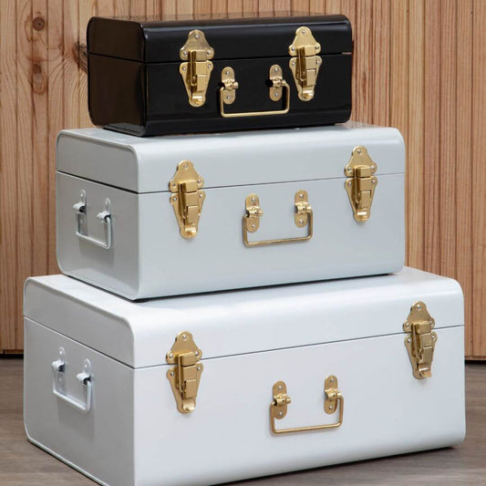 Chic Monochrome Storage Trunk Set of 3