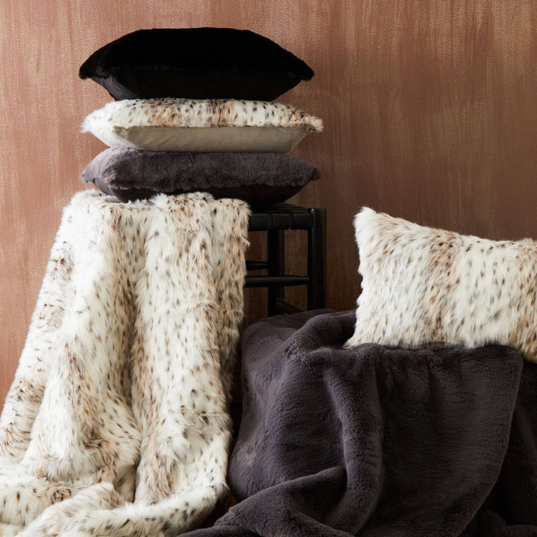 Elegant Animal Print Faux Fur Throw